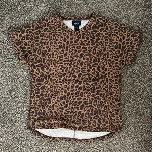 Brown Cheeta Print Short Sleeve T